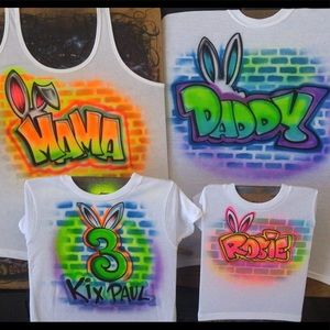 Kids Airbrush Tshirt Personalized Easter Outfit
